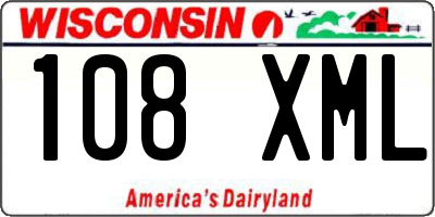 WI license plate 108XML