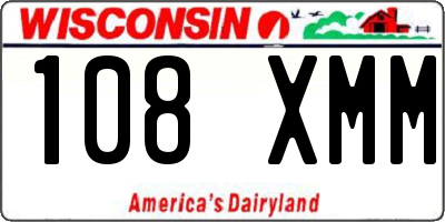 WI license plate 108XMM