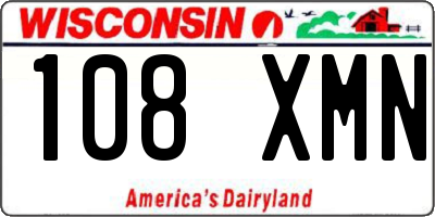 WI license plate 108XMN