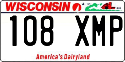 WI license plate 108XMP