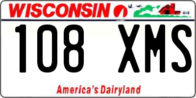 WI license plate 108XMS