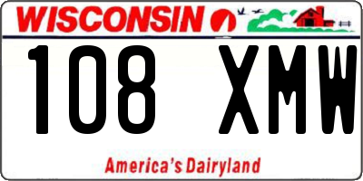 WI license plate 108XMW