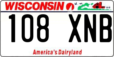 WI license plate 108XNB