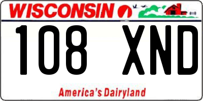 WI license plate 108XND