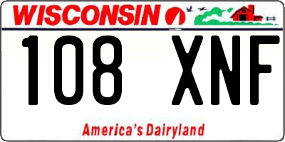 WI license plate 108XNF