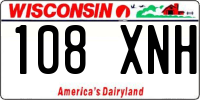 WI license plate 108XNH