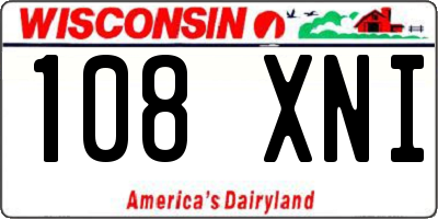 WI license plate 108XNI