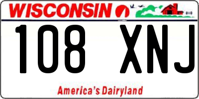 WI license plate 108XNJ
