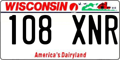 WI license plate 108XNR