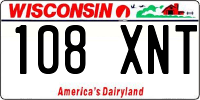 WI license plate 108XNT
