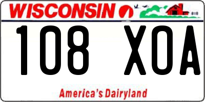 WI license plate 108XOA
