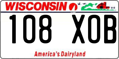 WI license plate 108XOB