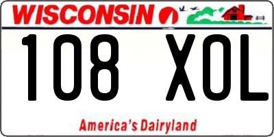 WI license plate 108XOL