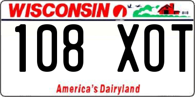 WI license plate 108XOT