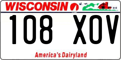 WI license plate 108XOV