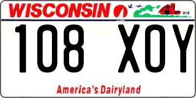 WI license plate 108XOY