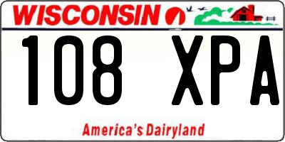 WI license plate 108XPA