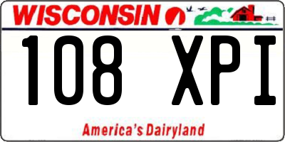 WI license plate 108XPI