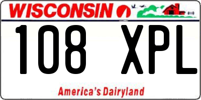 WI license plate 108XPL