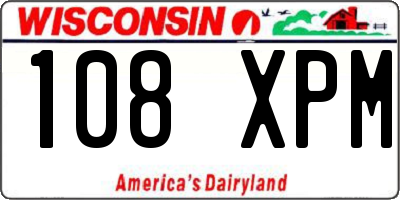 WI license plate 108XPM