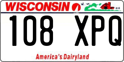 WI license plate 108XPQ