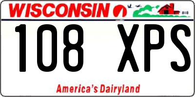 WI license plate 108XPS