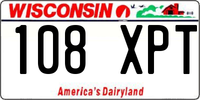 WI license plate 108XPT