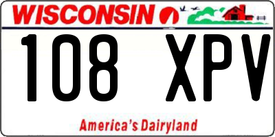 WI license plate 108XPV