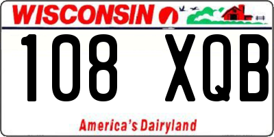 WI license plate 108XQB