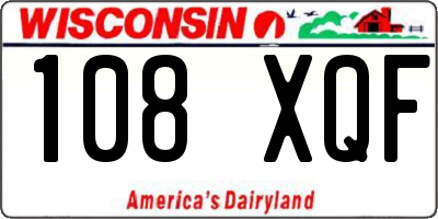 WI license plate 108XQF