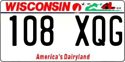 WI license plate 108XQG