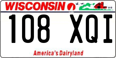 WI license plate 108XQI