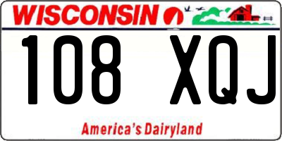 WI license plate 108XQJ