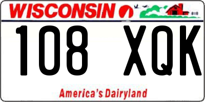 WI license plate 108XQK