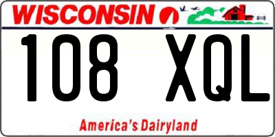 WI license plate 108XQL