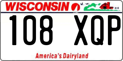 WI license plate 108XQP