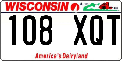 WI license plate 108XQT