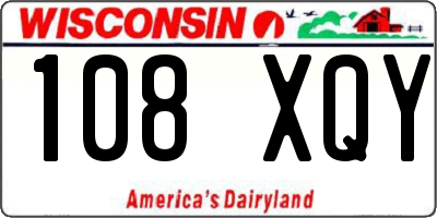 WI license plate 108XQY