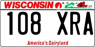 WI license plate 108XRA