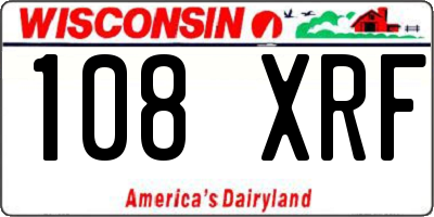 WI license plate 108XRF