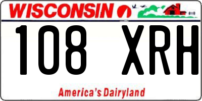 WI license plate 108XRH