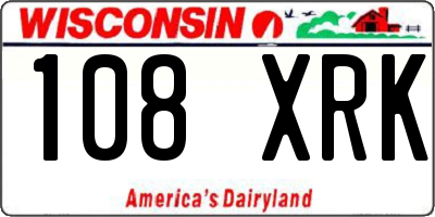 WI license plate 108XRK
