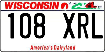 WI license plate 108XRL