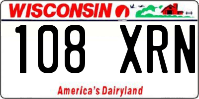 WI license plate 108XRN