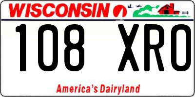 WI license plate 108XRO