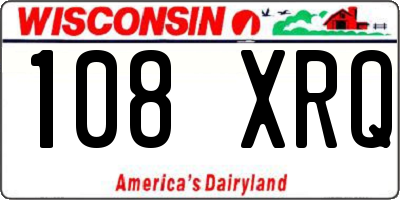 WI license plate 108XRQ