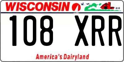 WI license plate 108XRR