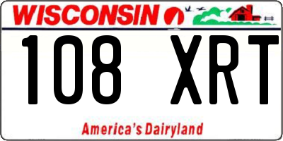 WI license plate 108XRT