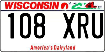 WI license plate 108XRU