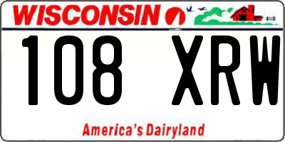 WI license plate 108XRW